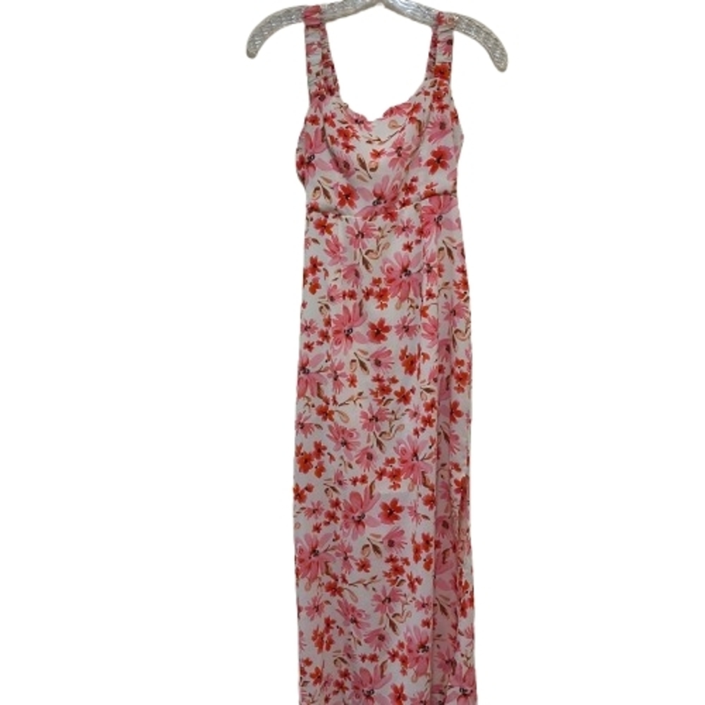 Petal & Pup Pink Floral Midi Dress Women's Size US 4